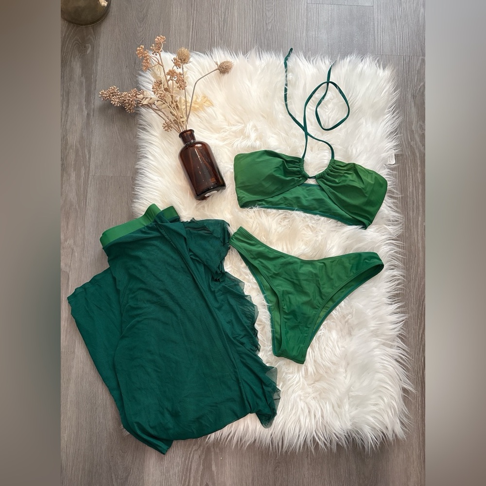 Green Women's 3-Piece Bikini Set